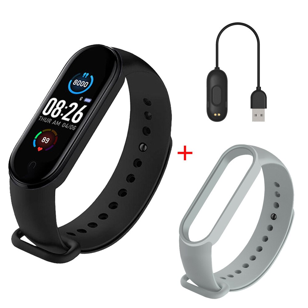 Smart Horloge Vrouwen Mannelijke Fitness Tracker Bloeddruk Smartwatch Mannen Sport Horloges Valentijnsdag Cadeau Voor Vrouw: Light Gray Black