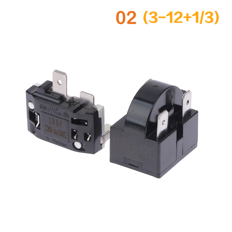 1pcs PTC Starter Relay Refrigerator Starter Relay Refrigerator Overload Protector Compatible With Refrigerator Compressor: Silver