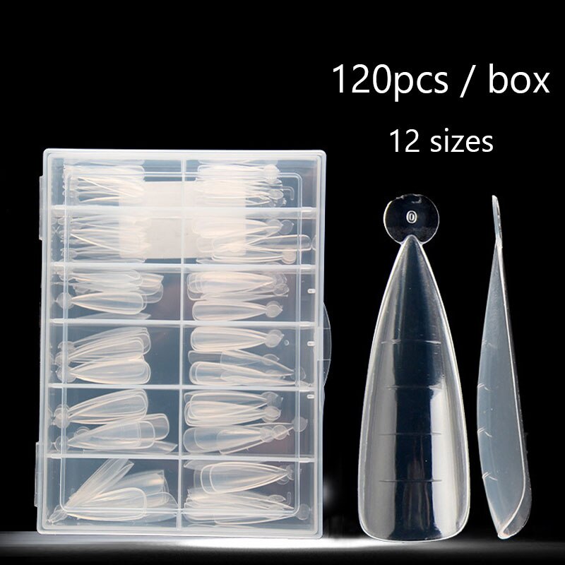 120/100Pcs Nail Forms Tips Voor Quick Building Uv Extension Gel Mold Nail System Tips Nagel Tips bovenste Formulieren Voor Nagels: clear 120pcs A