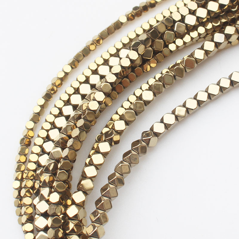 ¡Ematita natural muy brillante! Cuentas de hematita cuadradas facetadas de 15 pulgadas, para hacer joyas, pulseras y collares DIY: Morado / 2MM