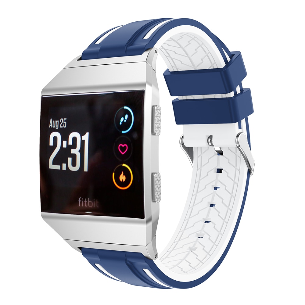 Soft Silicone Two-tone watchband for Fitbit Ionic strap Replacement personality Sport Adjustable Watch Bands Bracelet Bangle