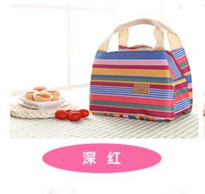 color rayas térmica portátil bolsos para la comida para mujer de los hombres multifunción de almacenamiento de gran capacidad de bolsas de comida Picnic -15: style4