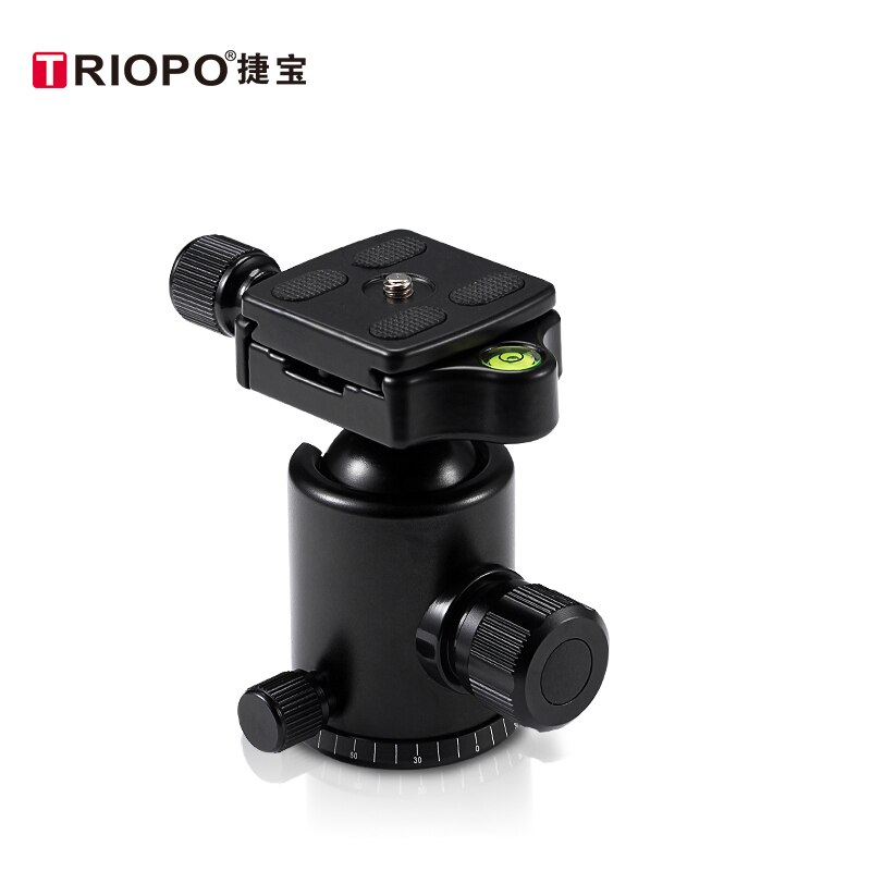 Triopo profesjonalnego głowica kulowa statywu D-2A 36mm z panoramiczną głowicą kulową z Arca szwajcarski płytka szybki uwolnienie, dla DLSR Maxload 20kg