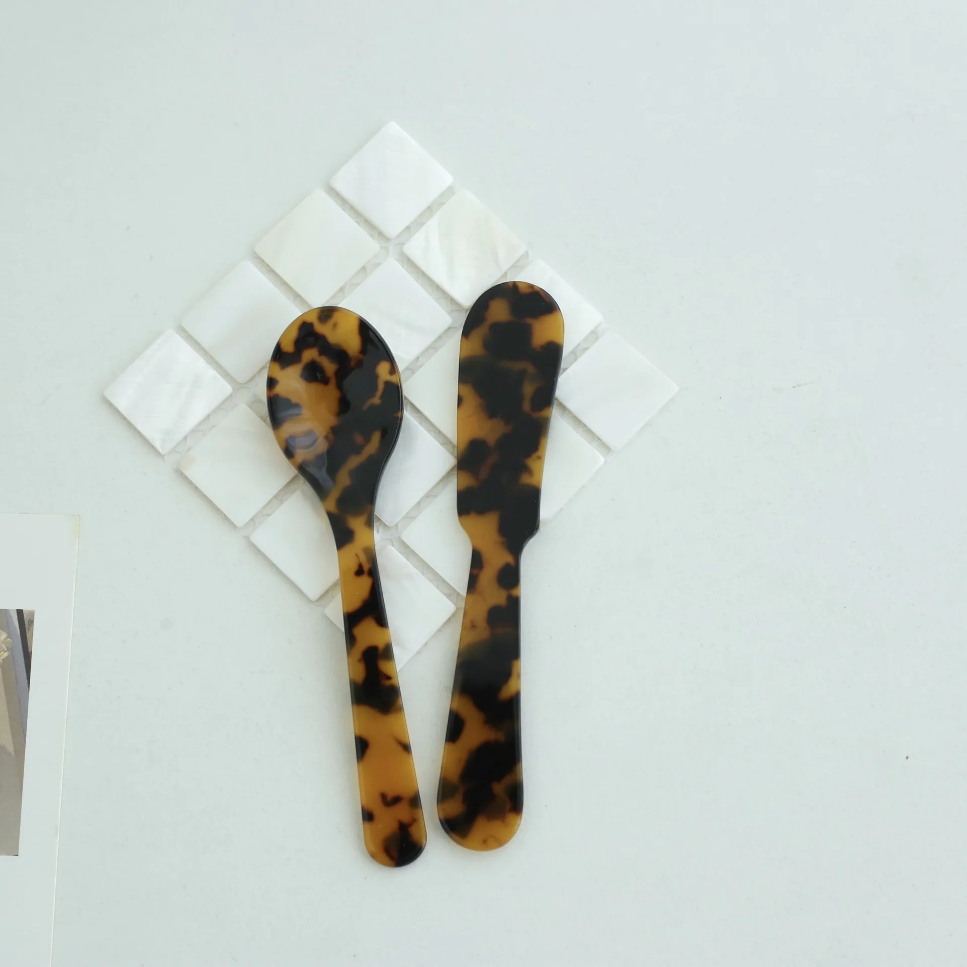 Kleurrijke acryl ijslepels, koffiekaviaar roerlepels, dessert theelepels, keukengerei, knutselgereedschap: Paars