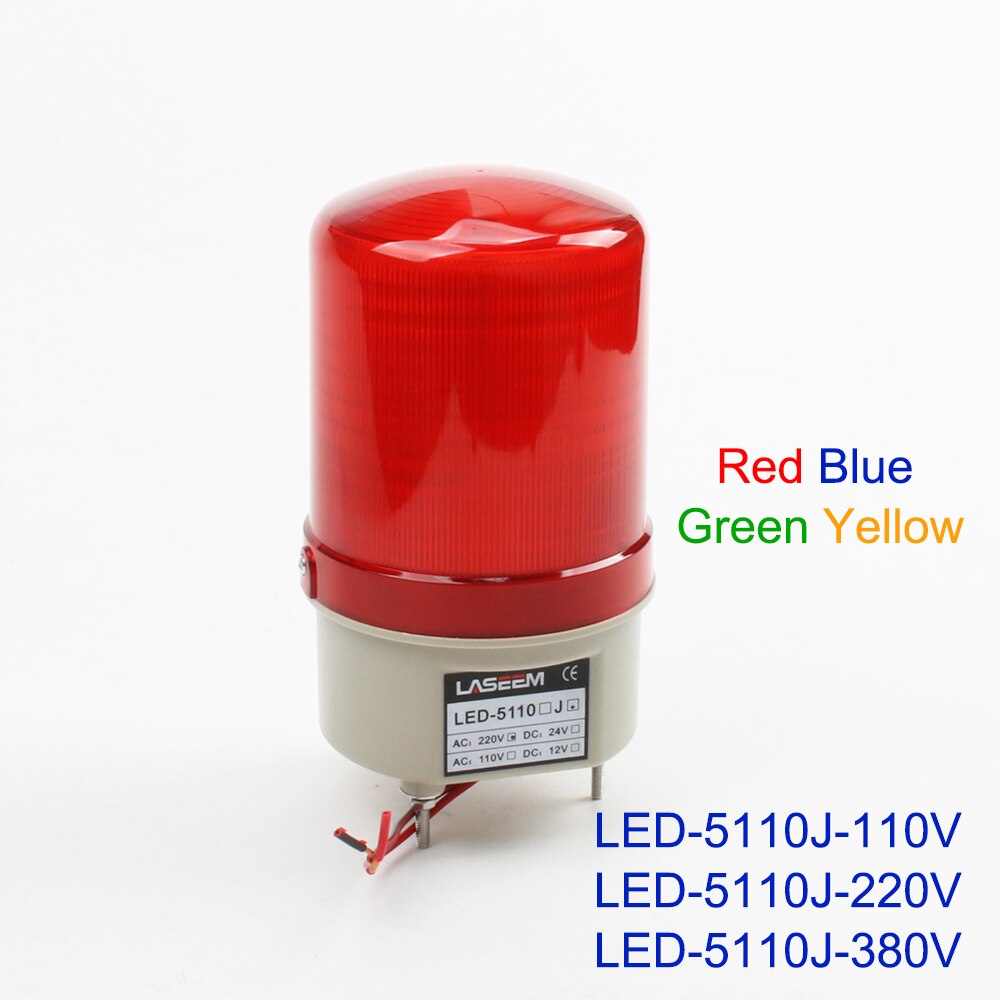 AC 110V 220V 380V Red Yellow Green Blue Warning Light lamp Siren Industrial Warning with buzzer sound LED-5110J