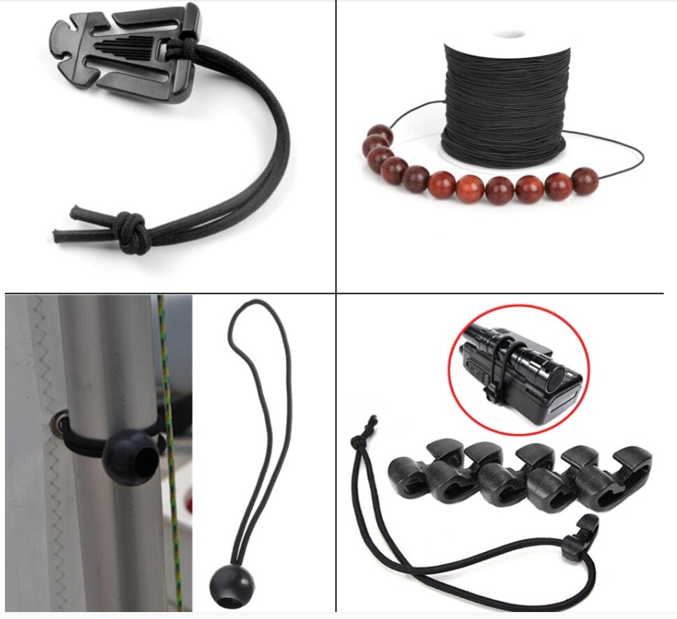 Banda elástica redonda de , cuerda elástica redonda de 1mm-10mm, 2 metros, color blanco y negro, accesorios de costura DIY