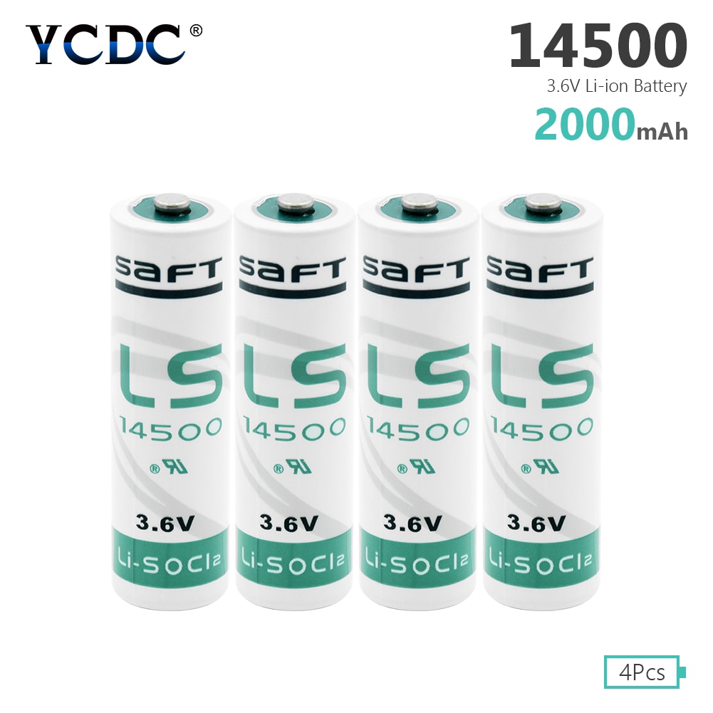 Ycdc 4 Stuks Aa 14500 3.6V Lithium Batterij Voor Gas Meter Alarm LS-14500 ER14505 Batterijen