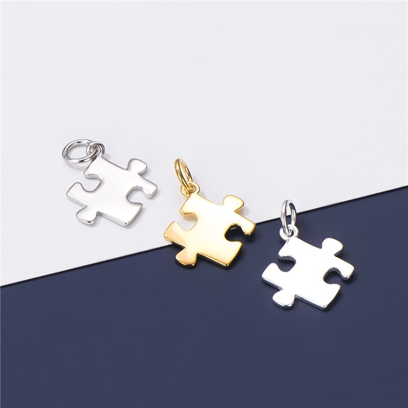 925 Sterling Zilveren Puzzel Cirkel Charms Ketting Decoation S925 Zilver Dangler Hanger Diy Sieraden Maken