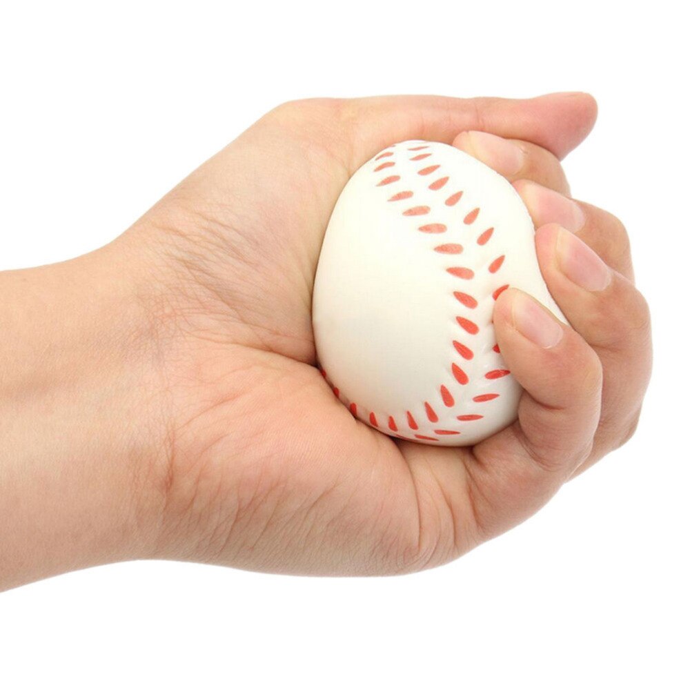 Hand Wrist Exercise Stress Relief Relaxation Squeeze Soft Foam Ball Baseball Style Stress Relief Ball Baseball