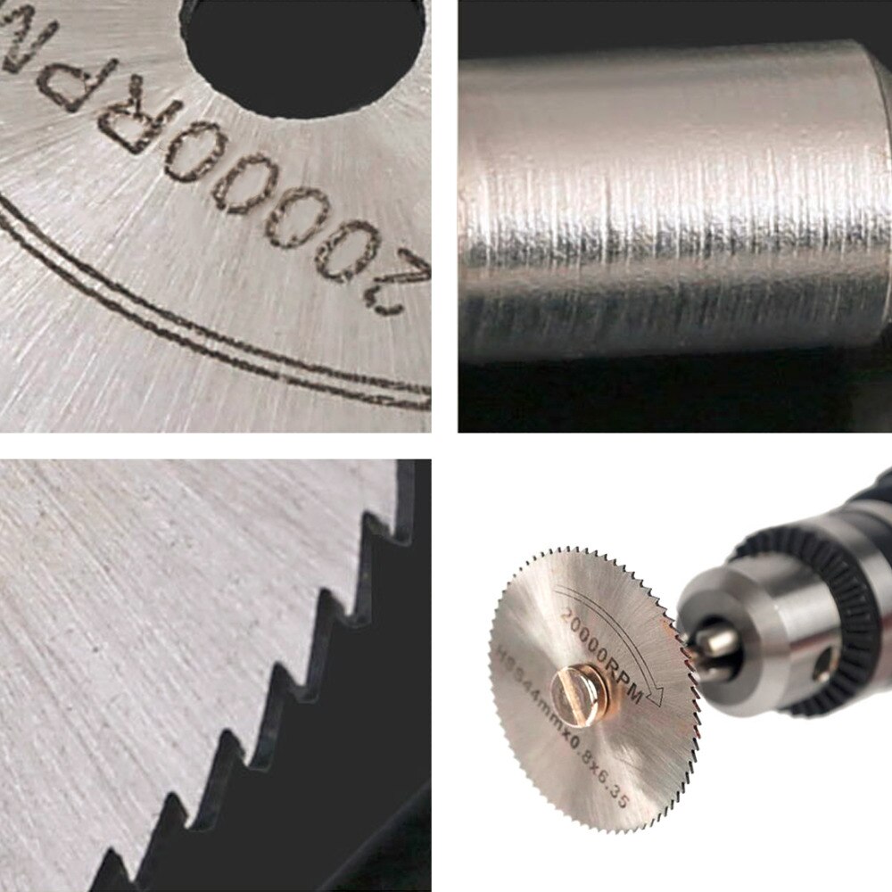 Good 6pcs/Set HSS Mini Circular Saw Blade Woodworking Cutting Discs Drill For Rotary Tools Metal Cutter Power Tool Mandrel Set