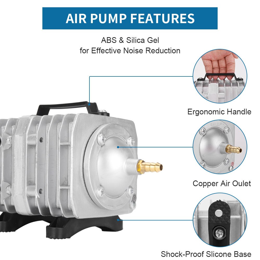 Aquarium Kompressor Air 220V High Power E-magnetische Luftpumpe Fischteich Sauerstoff Pumpe für Teich Air Belüfter pumpe ACO-208/308/318 240V