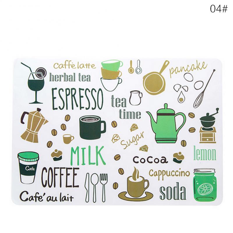 PVC Dining Table Pad Heat Resistant Placemat Tray Spoon Pad Drink Glass Coaster PVC Table Mat Insulation Waterproof: D