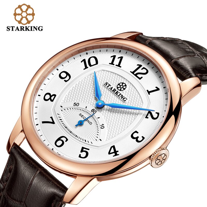 Starking Casual Heren Polshorloge Waterdichte Lederen Horlogeband Luxe Mannetjes Quartz Klok Montres Hommes BM0980