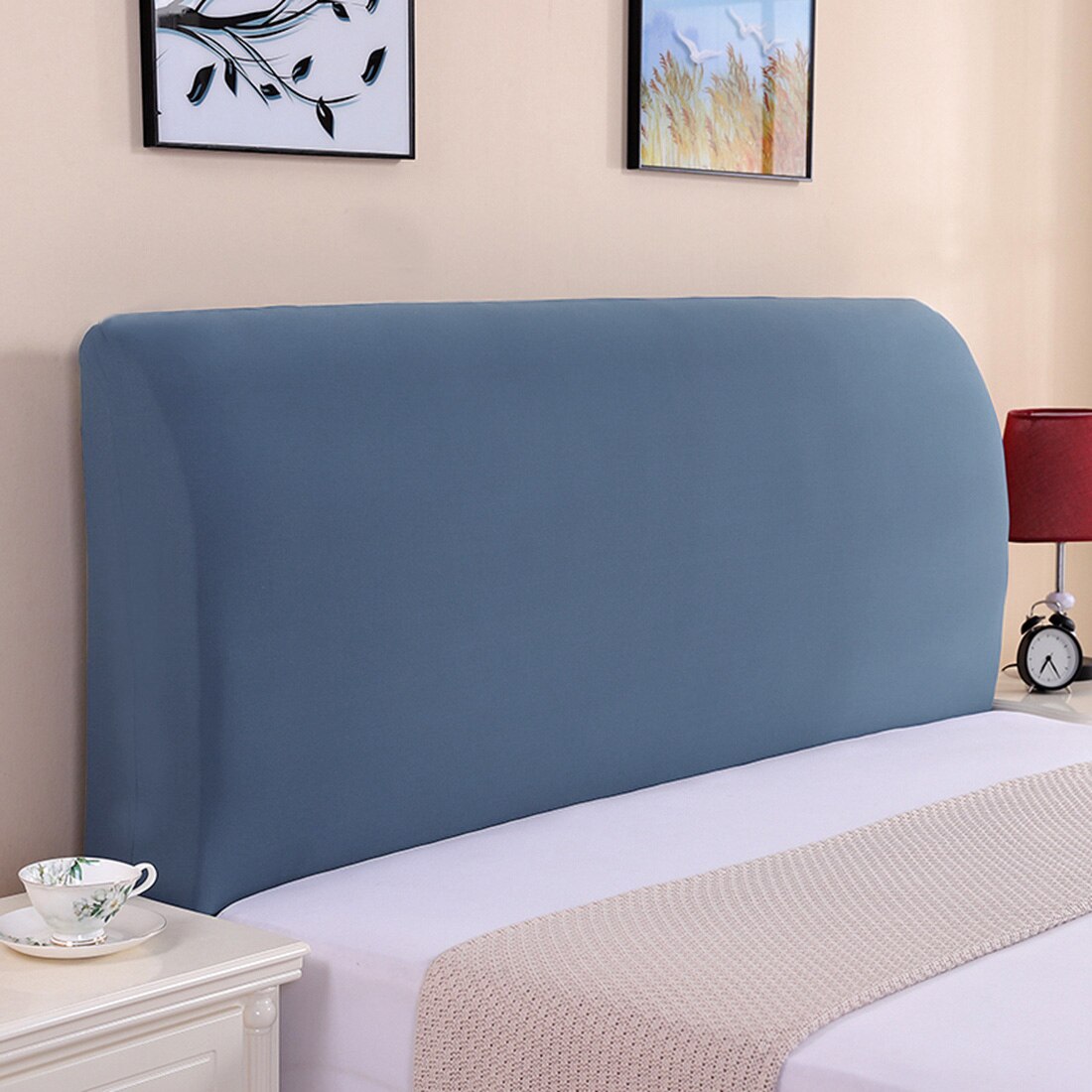 Couvre-lit élastique en peluche, épais, Protection contre la poussière, housse souple pour tête de lit et tête de lit