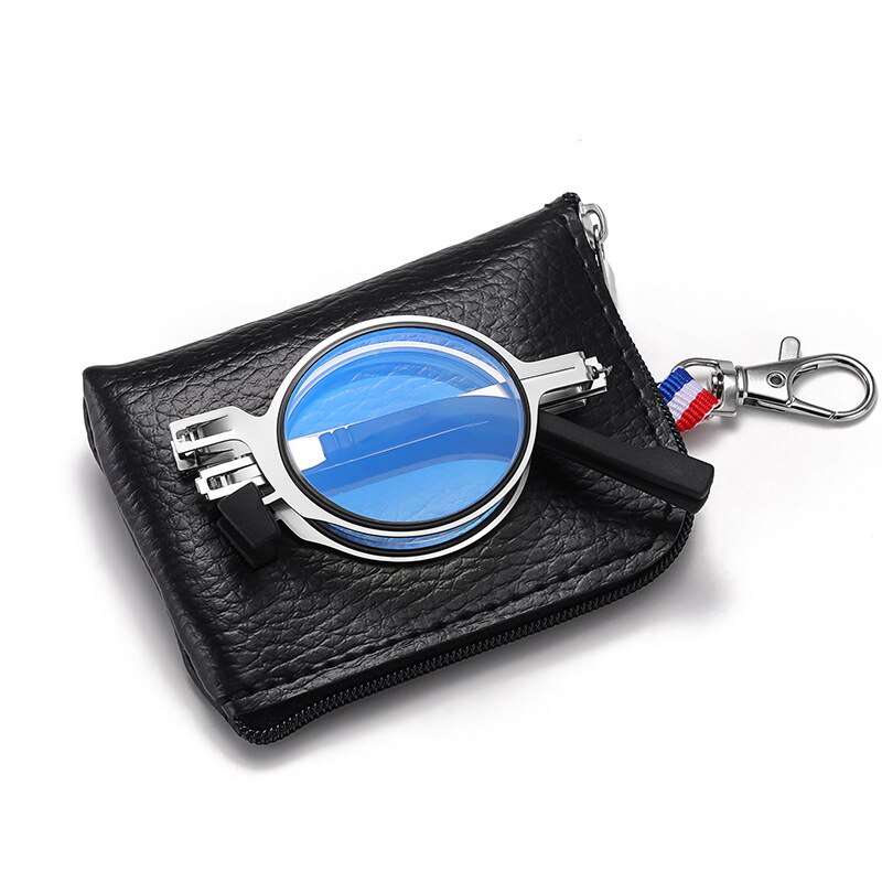 2022 Silver Folding Reading Glasses Men Women In Case Full Frame Anti Blue Light Presbyopic Glasses Gafas De Lectura Hombre