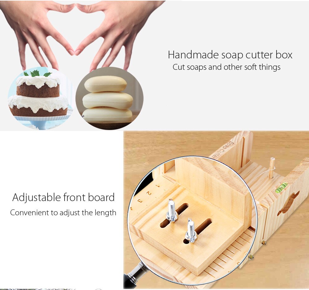 Husholdnings træ sæbeskærer kasse fyrretræ materiale balancering apparat præcis wire skæring justerbar front bord