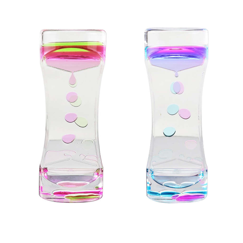 Hourglass Sensory Visual Stimulation Timer Decompression Water House Decoration Liquid Hourglass Stress Reliever Toys: BB