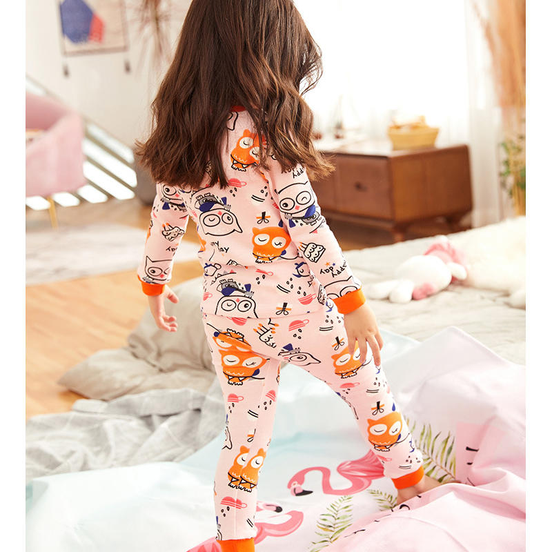 Children's Kid's Girl's Cute Sweet Animals Cartoon Printing Long Sleeved Pajamas Sets Sleepwear Nightwear Outfits