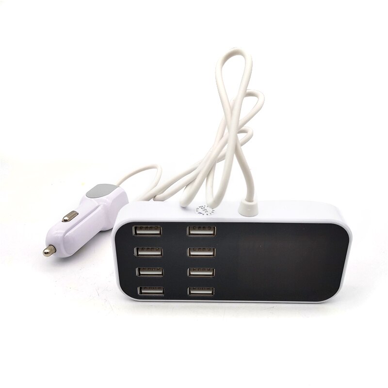 8 USB Charger Car 8-Port Lighter Charging Station Hub LCD Display