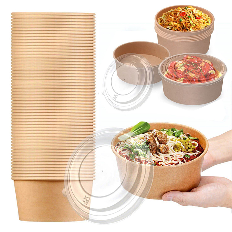Cuencos de papel Kraft desechables, ensaladera de frutas, contenedores de embalaje de alimentos, fiambrera para recuerdo de , 10 Uds.
