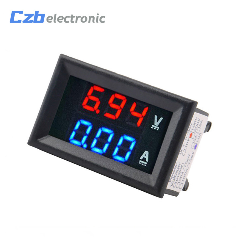 Dc V A Voltmeter Amperemeter Blauw Rood Led Grandado