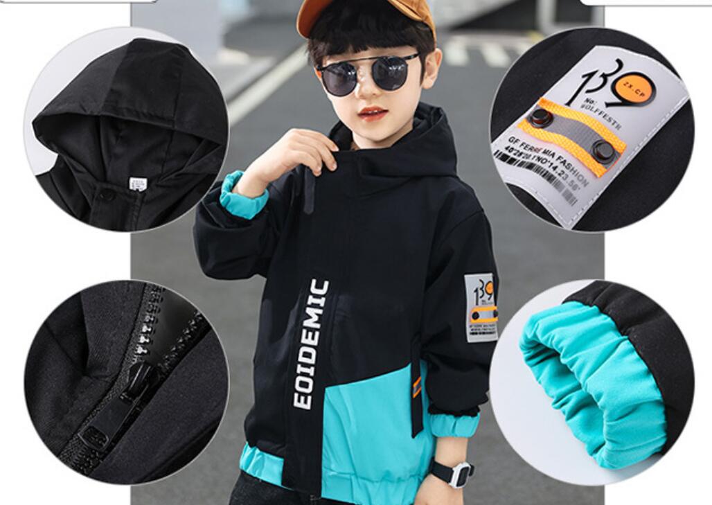 Mode Hoodend Jongens Jas Lente Herfst Kinderen Uitloper Tops Tieners Kleding Bijpassende Jassen Jongen Kids 3-12Years Oude