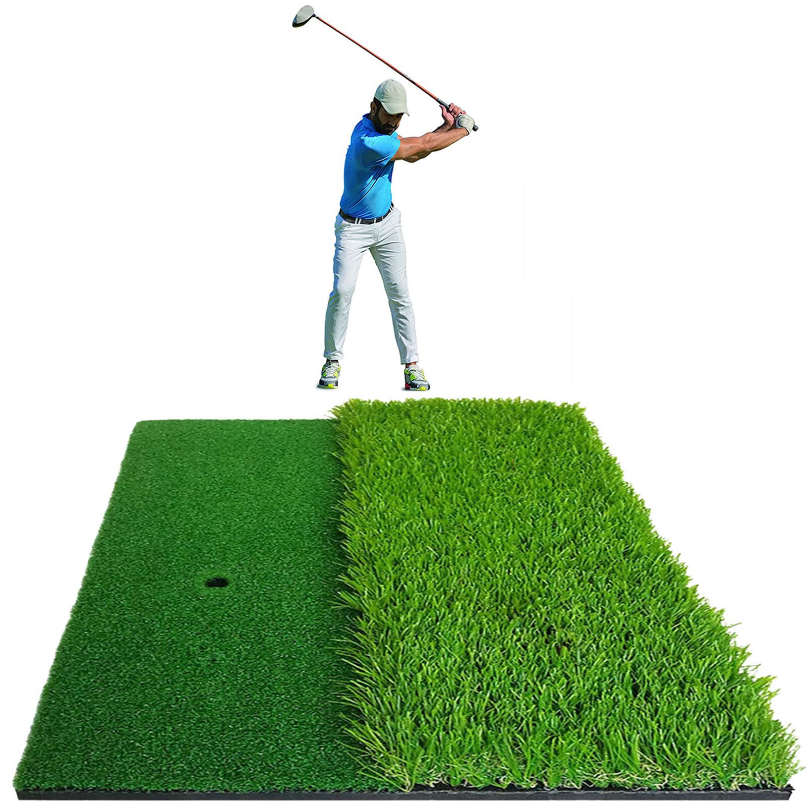 Anti Slip Golf Training Mat for Swing Detection Hitting Batting Training Pad Indoor Sports Aids Practice Tool: 2in1