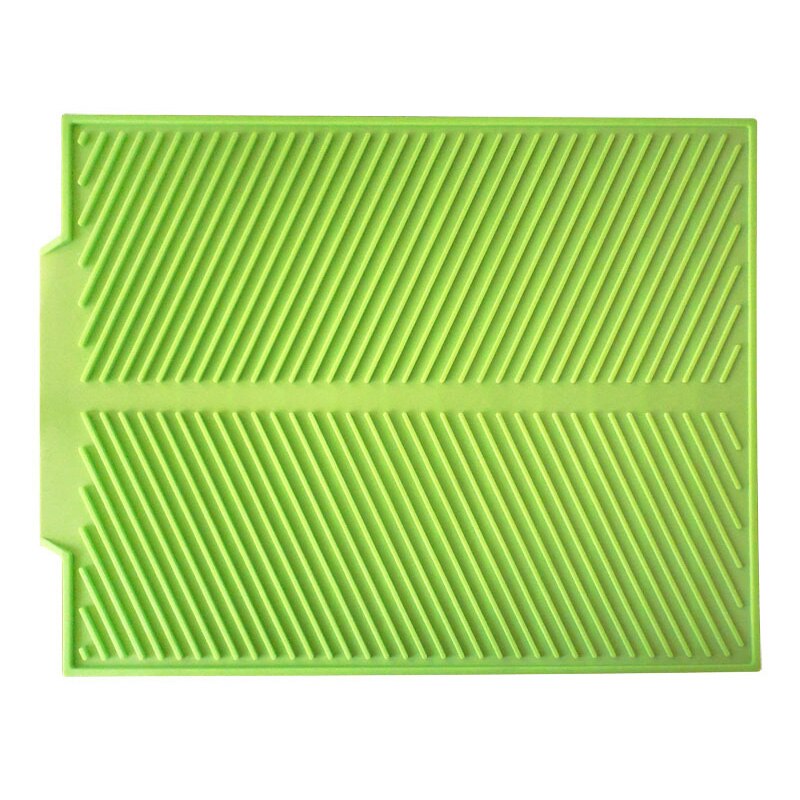 Silicone Drain Pad Drying Mat Pots Dish Drain Mat For Kitchen Tableware Non-slip Drain Mats Anti-scald Coaster Kitchen Utensils: Green / S(38X24.5CM)