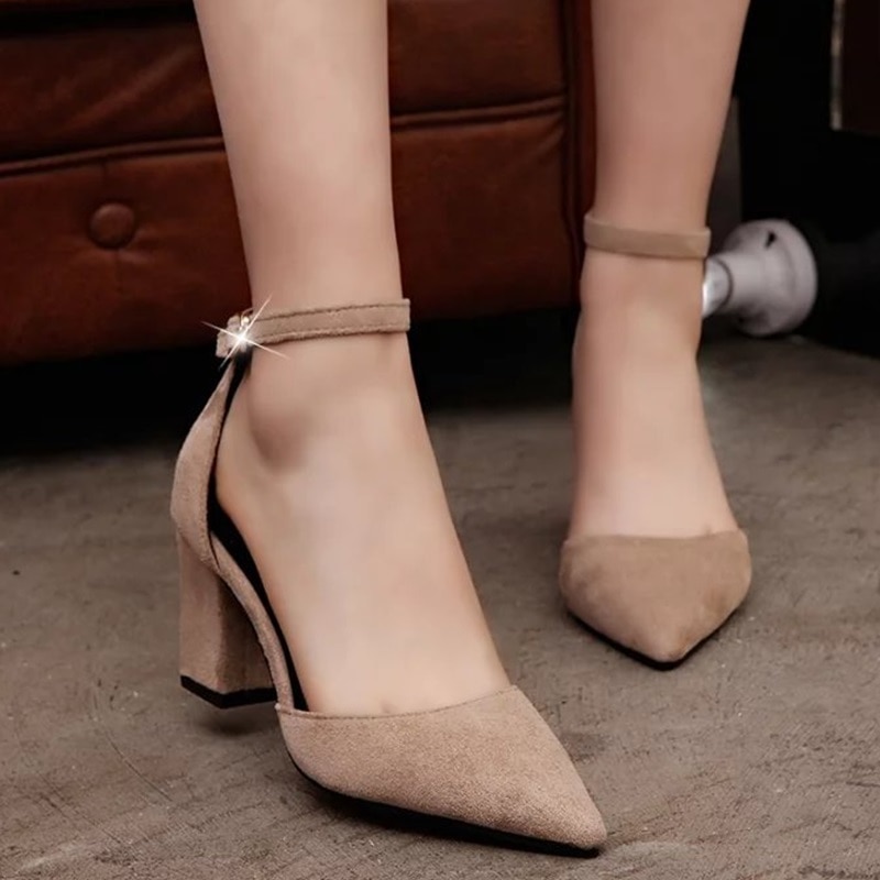 Høje hæle nyeste kvinder pumps sommer kvinder sko tyk hæl pumps komfortable sko kvinde platform sko
