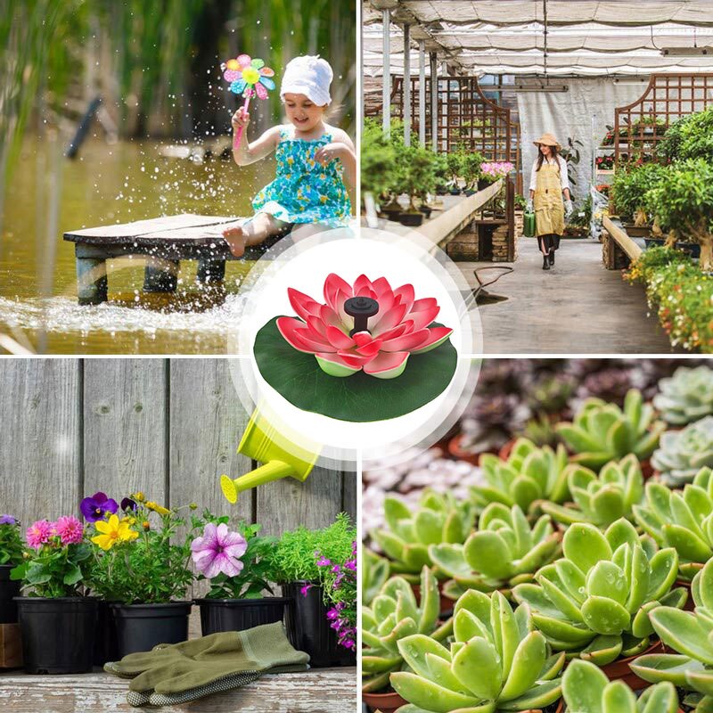 Solar Lotus Fountain Lotus Flower Fountain Solar Fountain Water Pump Garden Fountain Pond Courtyard Landscape
