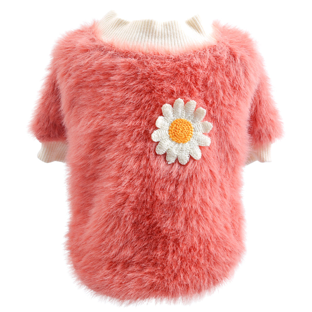 Pull doux marguerite pour chien de compagnie, vêtement d'hiver pour petit chien, chiot, chat: PK / S