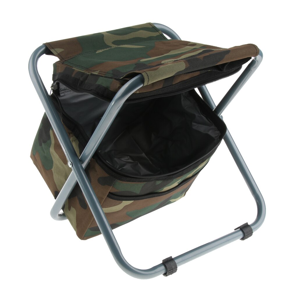 Multifunctionele Inklapbare Picknick Camping Stoel Zetel Vissen Rugzak Bench Koelers Perfect Voor Strand Bbq Outdoor Evenementen Max100kg: Camouflage