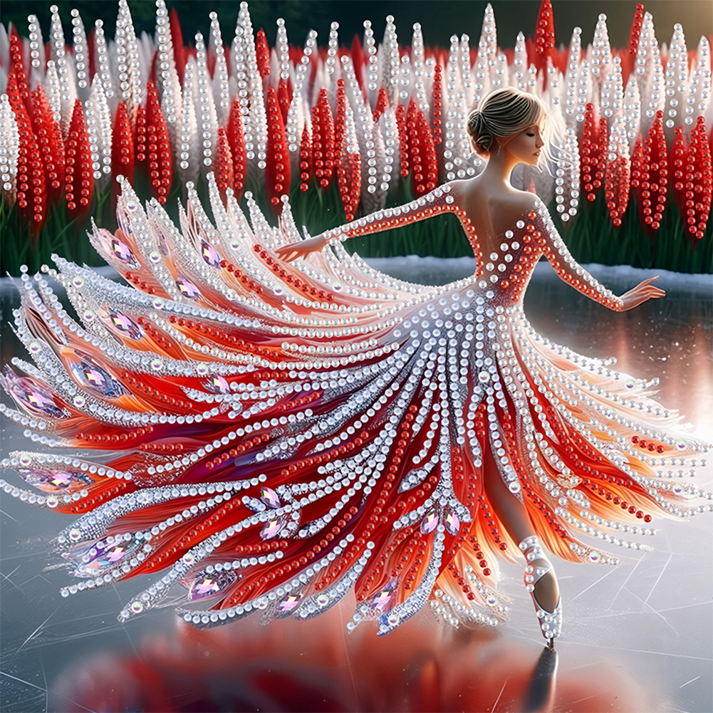 Kolorowe baleriny dziewczyna zestawy robić malowania diamentami DIY kreatywny diamentowy rękojeść mozaikowy sztuka ręcznie robione rzemiosło robić ozdoby robić dekoracji domu: BIAŁY