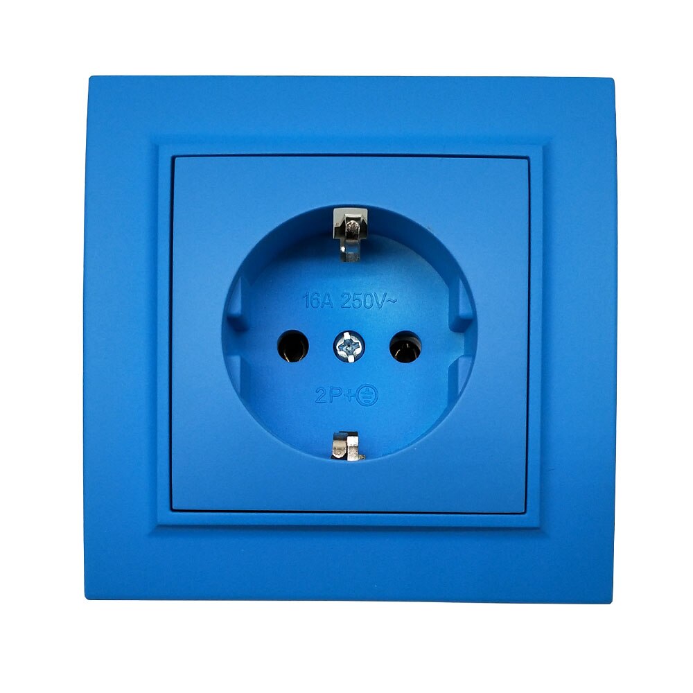 Stopcontact Pop Socket Rode kleur Socket withearth Kleurrijke Europese standaard DIY Socket 16A 250 v legrand Schneider livolo: sky blue