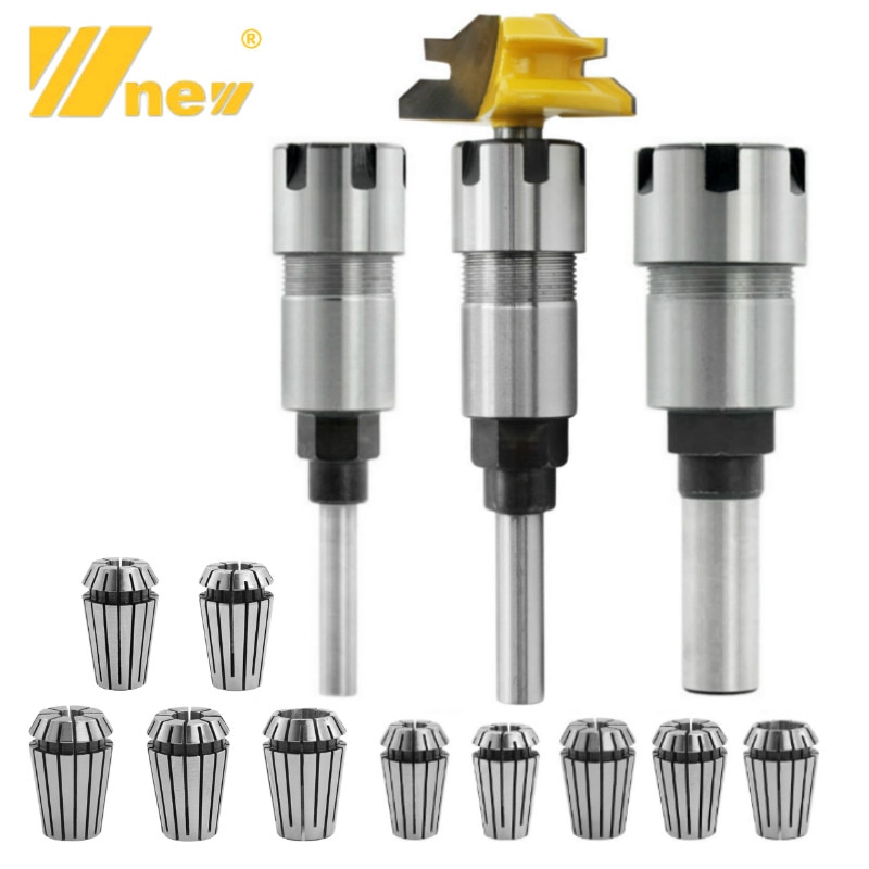 Router Collet Extension Chuck Rod Engraving Machine Extension Rod with Spring Collet Set for CNC Milling Lathe Tool