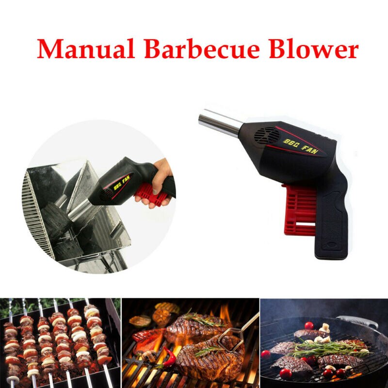 Soplador de aire portátil, Manual, de Ventilador de barbacoa, para pícnic al aire libre, barbacoa, utensilios de cocina, suministros de acampada