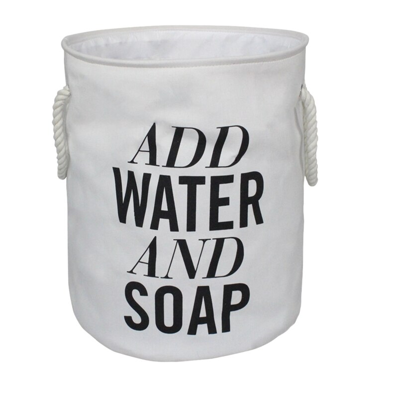 Grote opvouwbare wasmand, ronde opbergtas, grote wasmand, opvouwbare kledinghouder, speelgoedhouder, emmerorganizer: Wit