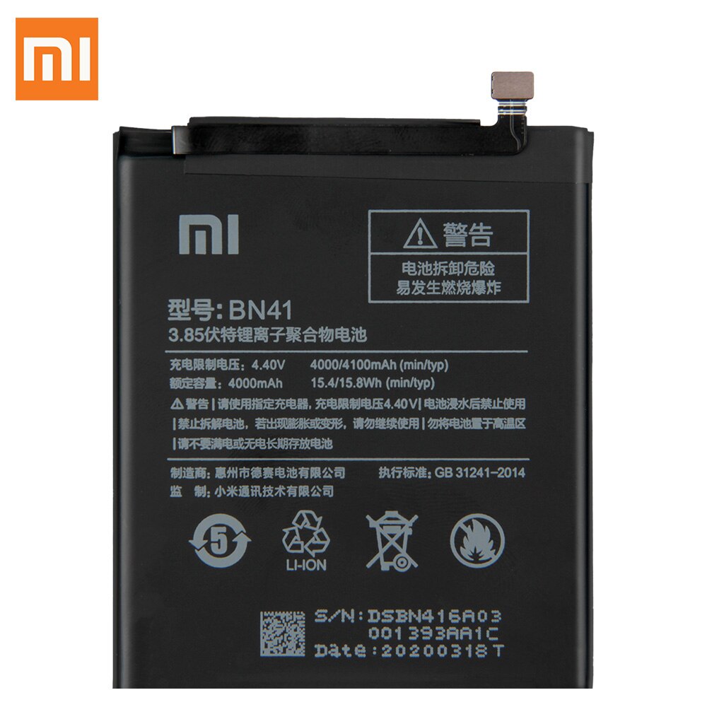 Original Ersatz Batterie Für xiaomi Redmi Hinweis 4 Profi Hinweis4 Redrice Hinweis 4 Hinweis 4X hoch-Ende-Ausführung BN41 echte 4100mAh