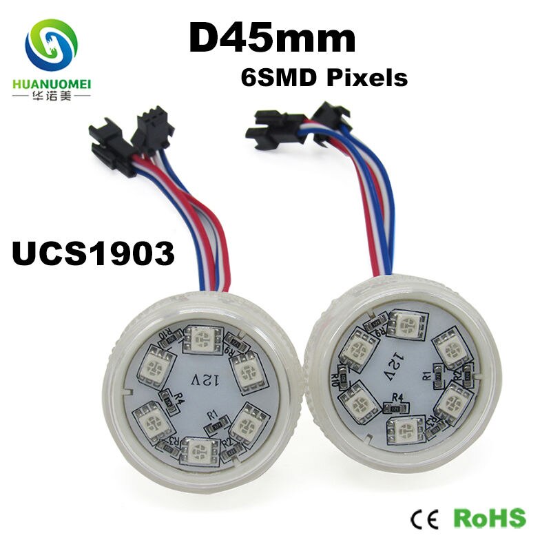 Full Color Rgb Digitale Adresseerbare UCS1903 45Mm 6Leds Led Pixel Module 5050 Smd Rgb Lamp Lamp Verlichting Led display Module Licht