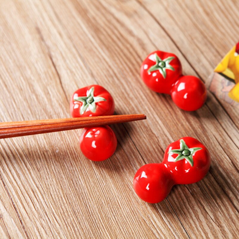 2 sztuk stojak na pałeczki śliczne arbuz pomidor ceramiczne stołbyć winnym dekoracyjne stojak łyżka widelec zastawa stołowa robić kuchni Hoders Dropshipping