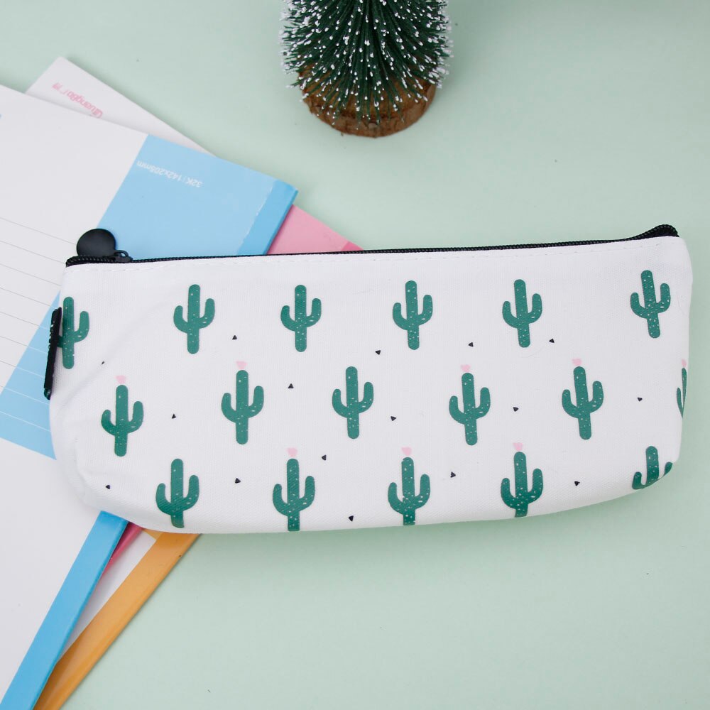 Cactus Pencil Case Canvas Plastics Kawaii Stationery Student Cute Pencil Box School Office Supplies: 3
