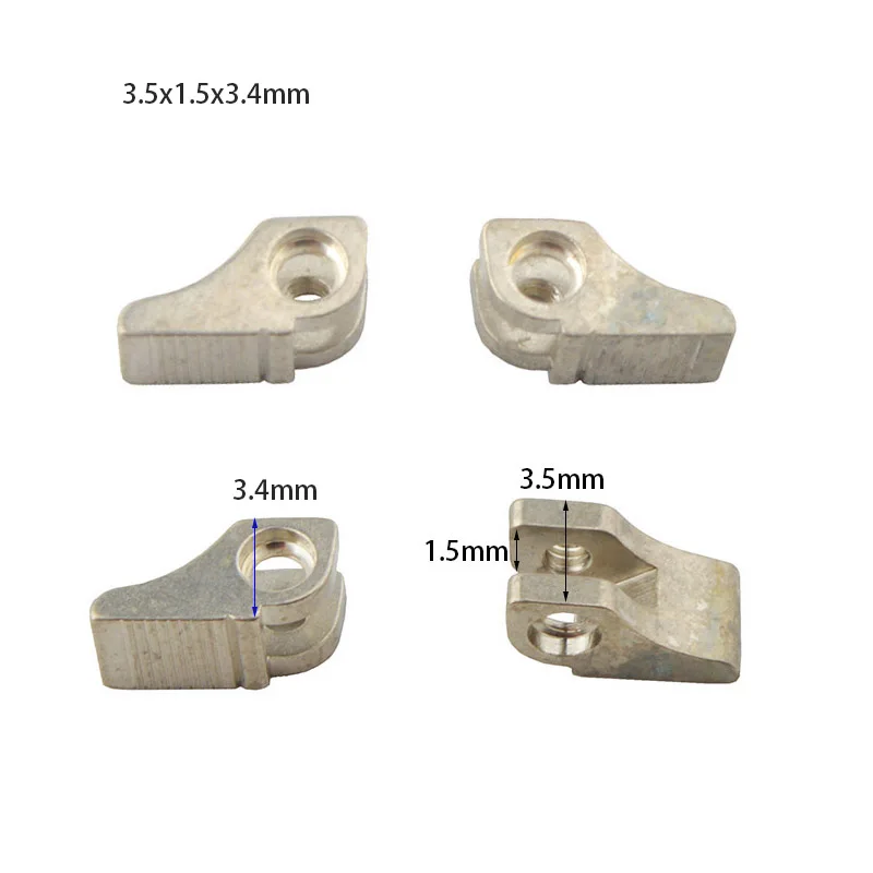 20 Stuks/10 Paar 3Mm Breedte Glazen Twee Tanden Scharnier Bril Reparatie Scharnier Accessoires: Zilver