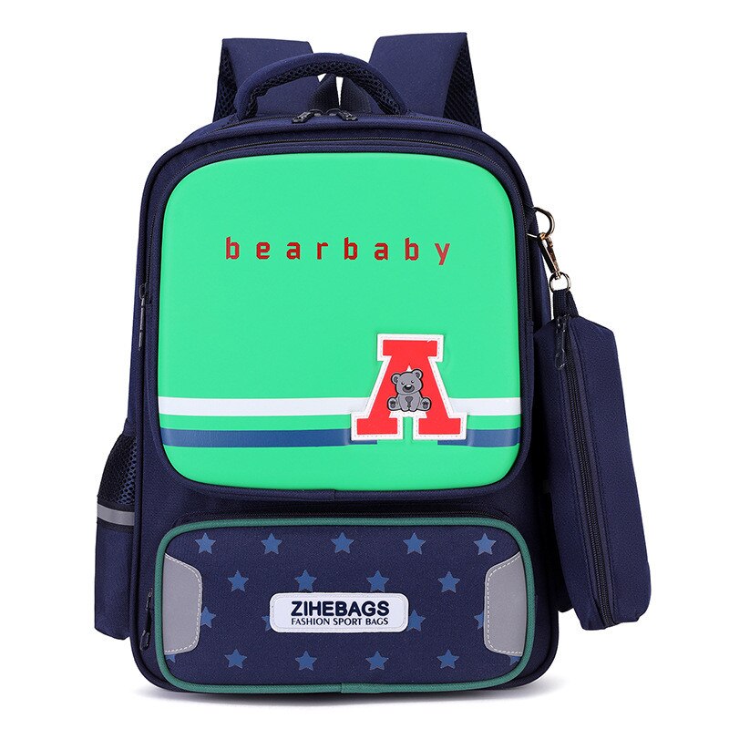 Cartoon Blue School Bags Backpack for Girls Boys Children Orthopedic Backpack Reflective Strip Mochila Infantil