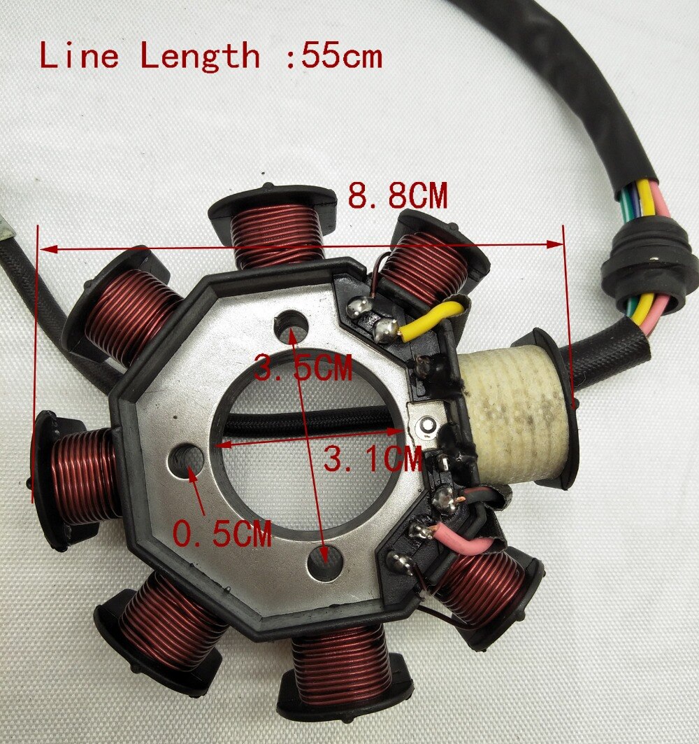 A27 8-bobine magnéto alternateur Stator pour-8 Scooter chinois cyclomoteur ATV Go Kart Quad moteur allumage Stator magnéto 8 bobine 5 fils