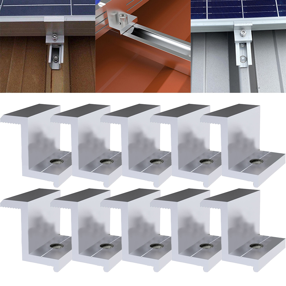 10 Stück Solarpanel-Montagehalterungen, Aluminium-PV-Endklemme, Z-Halterung, Solar--Photovoltaik-Zubehör, 30 mm/35 mm/40 mm/45 mm