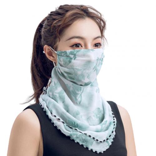 Rose Flower Women Summer Chiffon Anti-UV Thin Veils Scarf Neck Face Cover Shawl