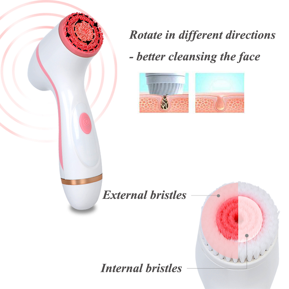 Gezichtsreiniging Borstel Sonische Gezicht Skin Brush Set Facial Spa Systeem Elektrische Porie Diepe Reiniging Cleanser Verwijderen Mee-eter Machine