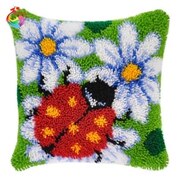 3D Klink Haak Kussen Kits ladybird bloem DIY Handwerken Haken Kleed Kits Garen Handgemaakte Onvoltooide Borduren Kussensloop: Default Title