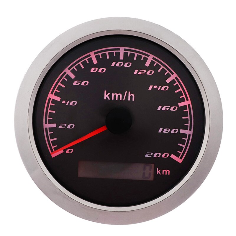 200 Km/h Car Speedometer Gauge 85MM Pulse Signal Speed Gauge With Red Backlight Without GPS Antenna For Boat Marine Motorcycle
