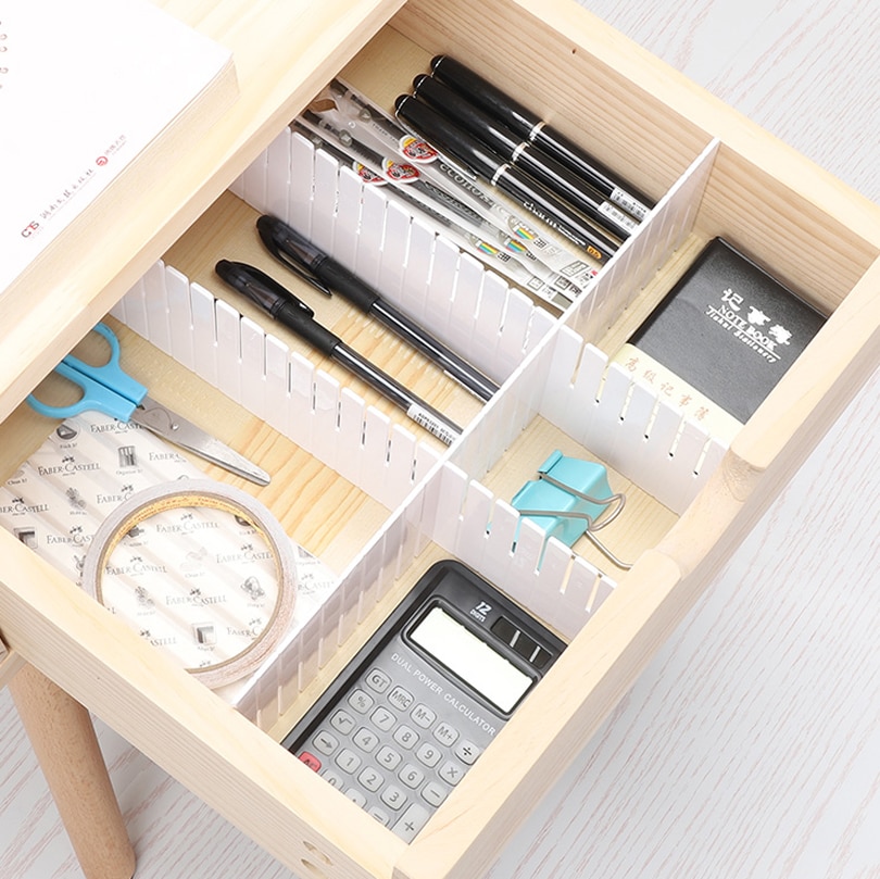 Adjustable Grid Drawer Dividers DIY Plastic Closet Separator Tidy Organizer Container For Underwear Socks Belt Office Supplies